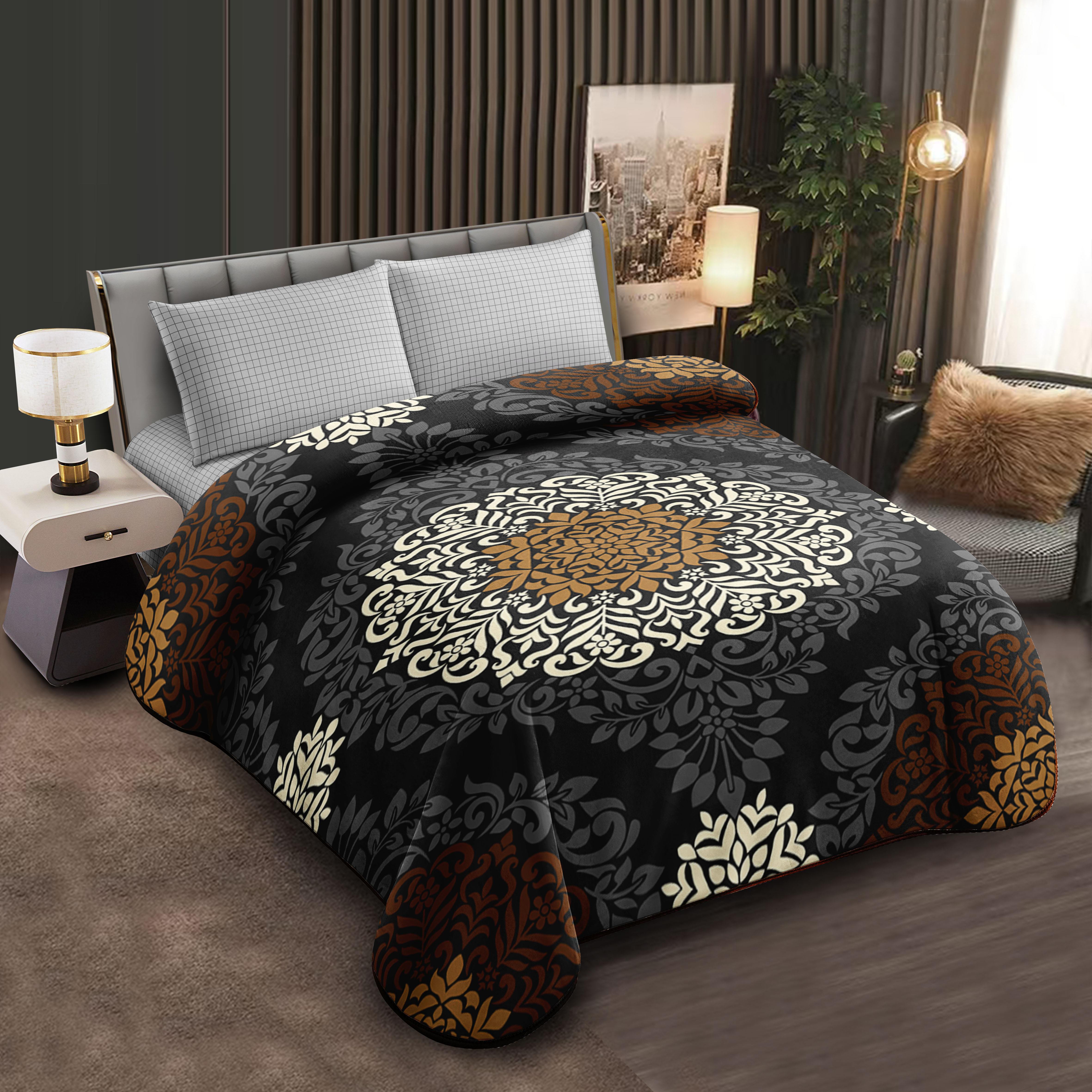Middle East blanket export, foreign trade, floral pattern Raschel blanket, cloud blanket, composite blanket wholesale, customization, in stock, warm bedroom, cotton blanket, floral pattern, warm cover blanket, soft and comfortable for spring and autumn home use details Picture