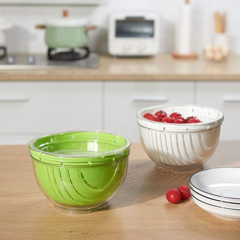 【CL】26Q3#6327#B Multi-functional kitchen draining basket Plastic round household storage container Specification image