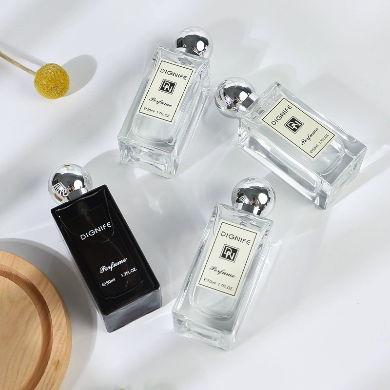 Botella de perfume de vidrio transparente y negro shaker tazas de té transfronterizo espacio latas de aluminio latas de papel tarros de vidrio corazones taza de vidrio de alto boro contenedor de embalaje multiuso Specification image