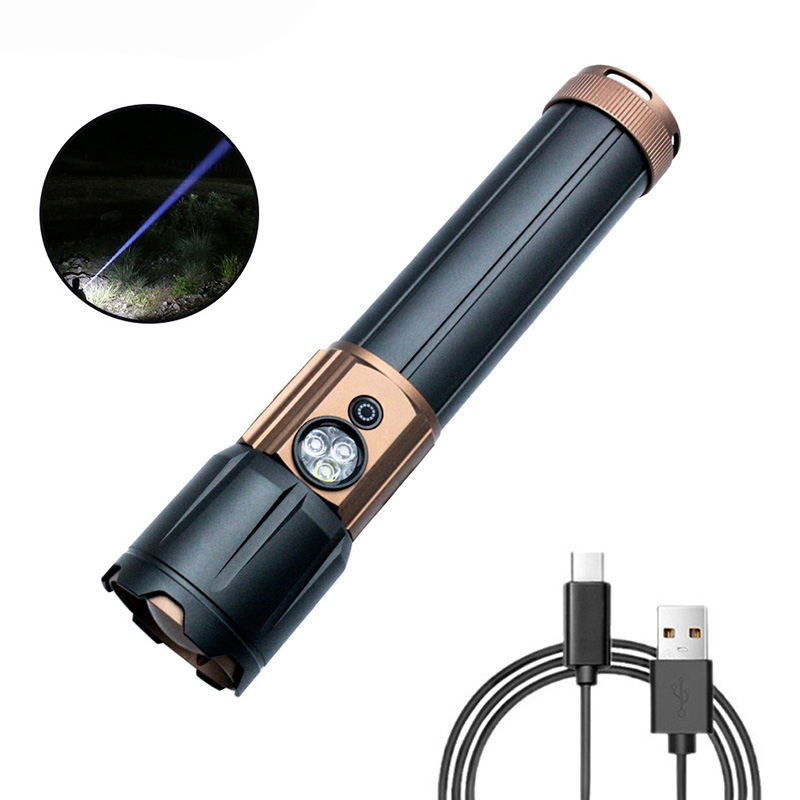 Q31 Long high-intensity flashlight, high-intensity white laser flashlight, multi-functional telescopic aluminum alloy flashlight, high-intensity laser cannon, high-brightness focusing flashlight