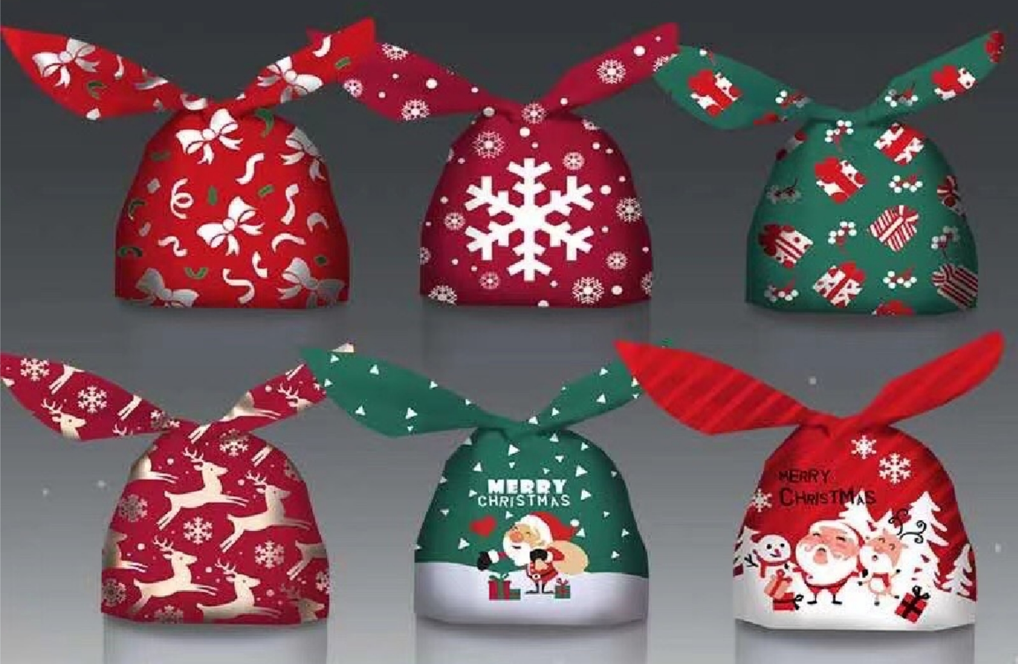 Christmas decorative gift bags, Christmas-themed packaging bags, festival hand-held gift bags, essential gift bags for Christmas parties full image