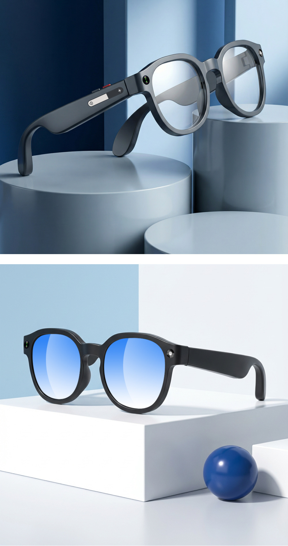 AI smart glasses for sports photography, smart cycling, outdoor cycling photography, video recording, audio translation, music listening, and with a camera details Picture