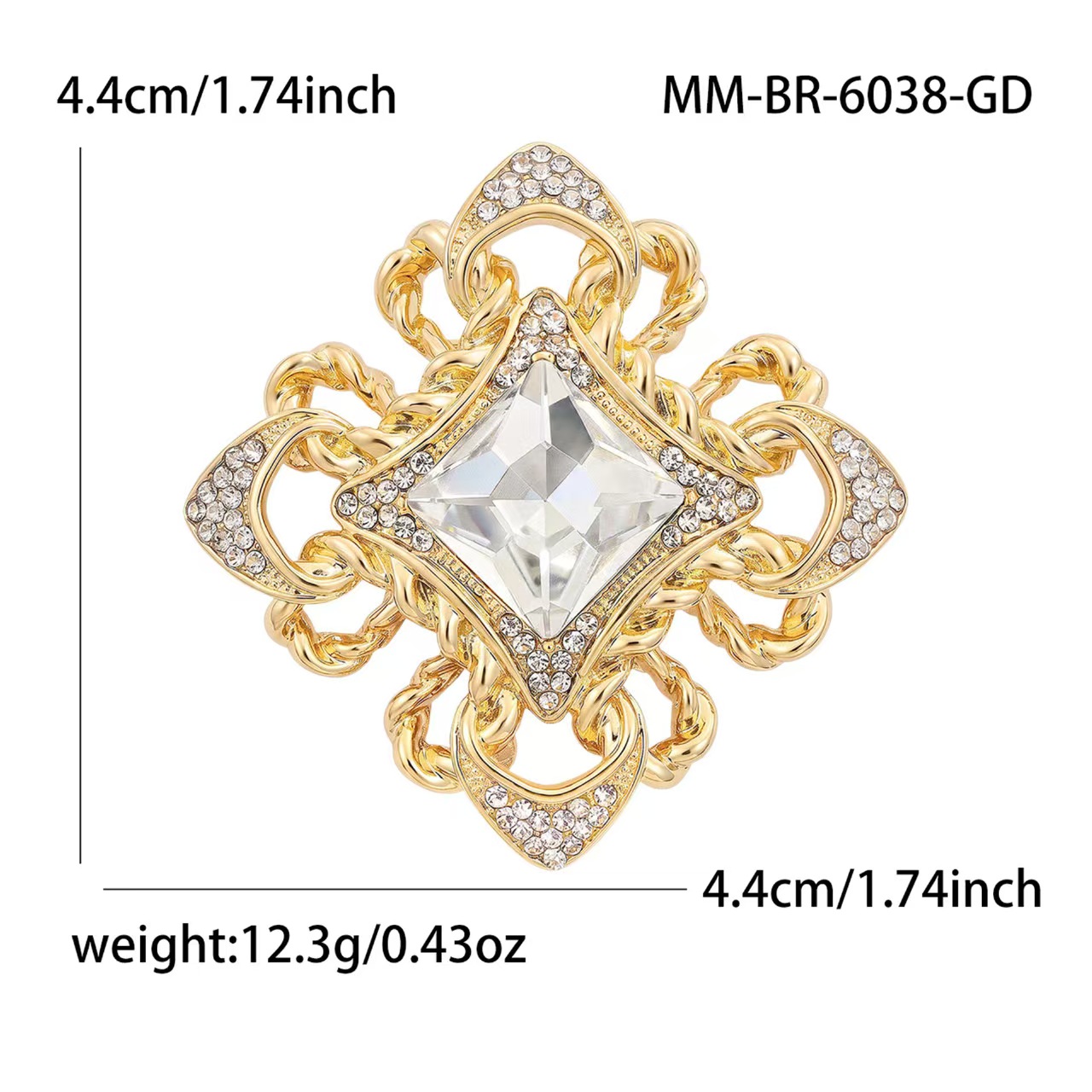 Wholesale of high-end design glass Baroque brooches, light luxury and high-end corsages, women's accessories Item Picture