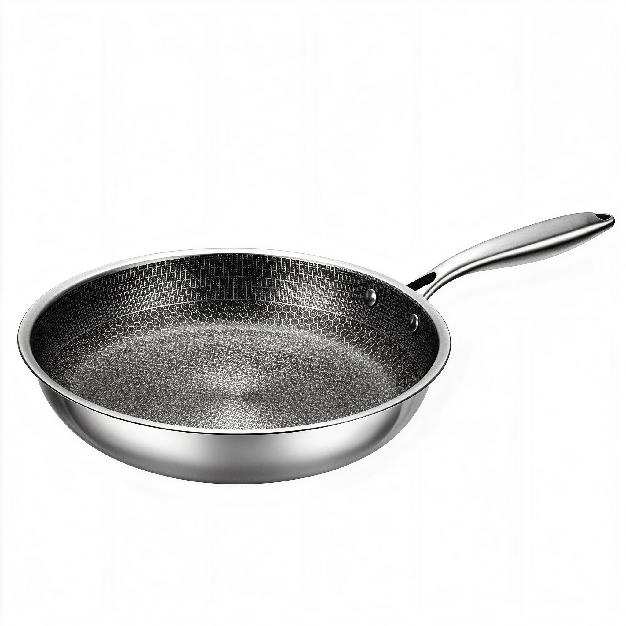 CGUCOOK stainless steel honeycomb frying pan, non-stick pan, low-smoke stir-frying pan, steak frying pan, uniform heat conduction, universal stainless steel pan for frying eggs Item Picture