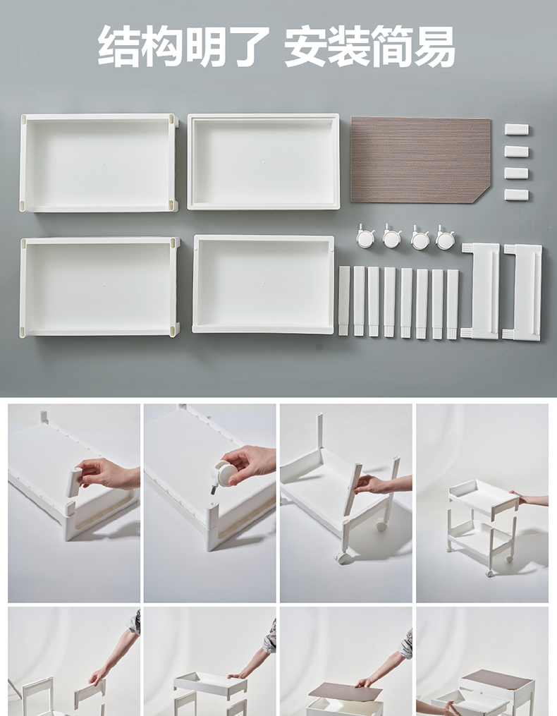 [CL] 26Q3#6653 multifuncional mesilla de noche estante de almacenamiento de madera estante de cafetera estante de cocina organizador de baño suministros de almacenamiento para el hogar pic 13