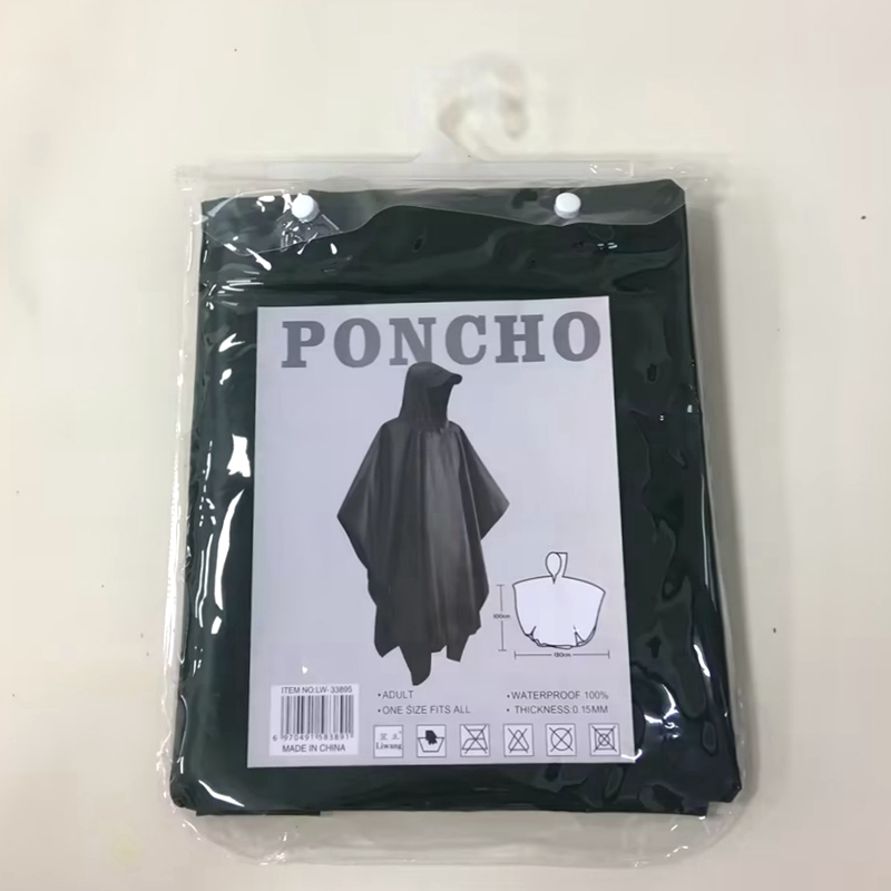 Li Wang's new polyester thickened adult cloak and raincoat for hiking, cycling, wind and rain protection wholesale and direct sales