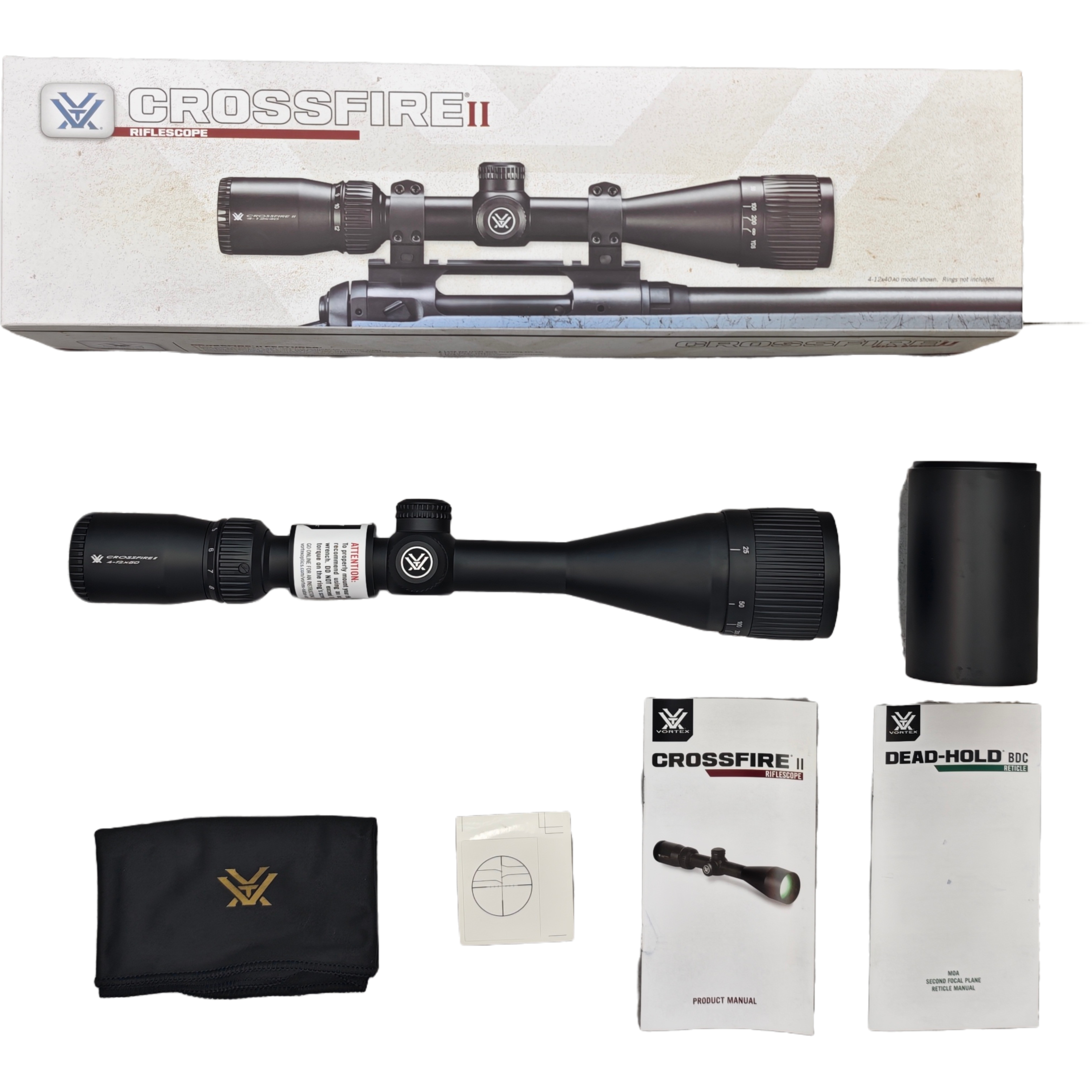 V marca Crossfire II firewire mira de segunda generación con visera Dead‑Hold BDC marca espejo sísmico de alta definición para exteriores Item Picture