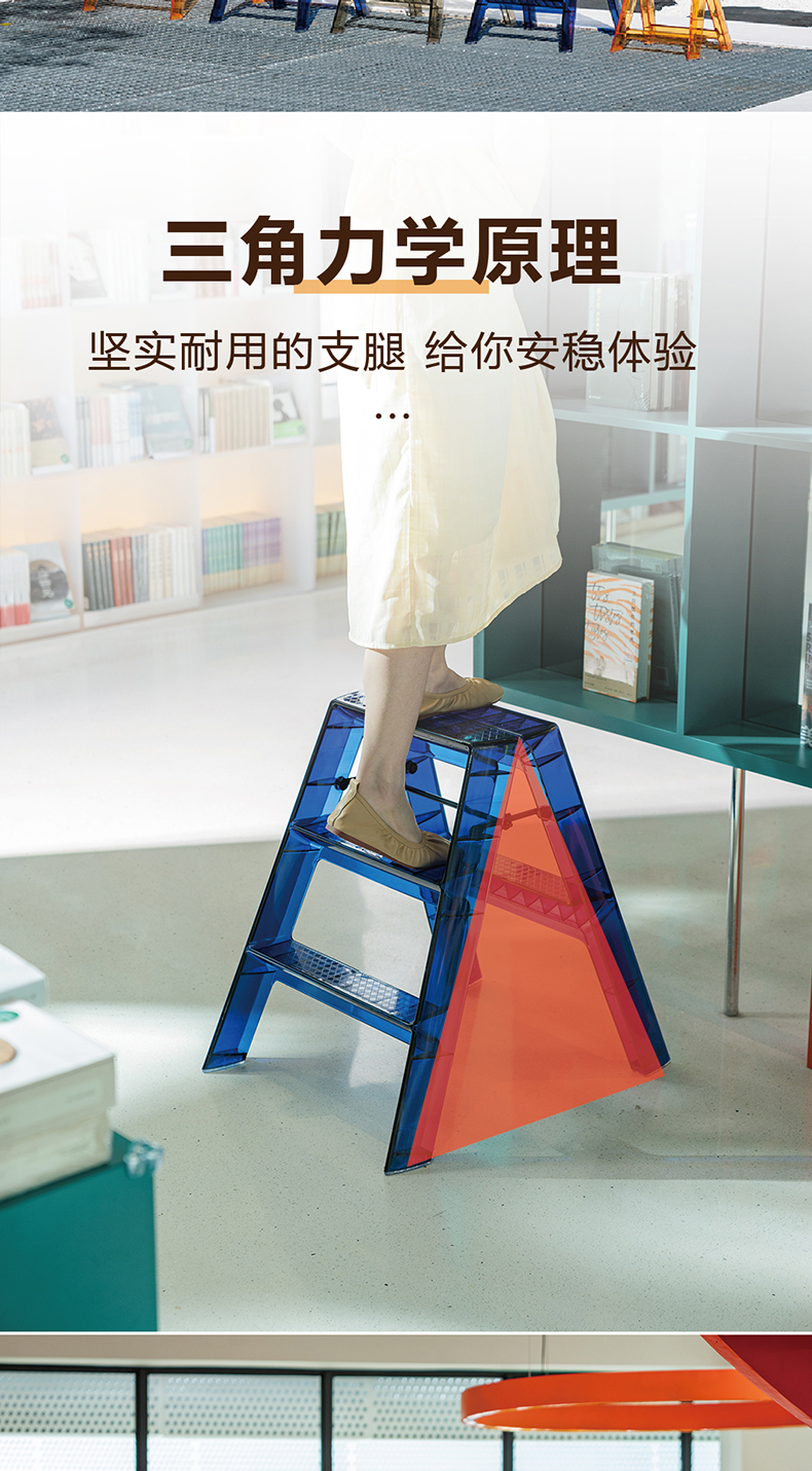 【CL】26Q3#6716 Multi-functional household insulated straight ladder, plastic fork ladder, portable ladder, daily necessities tools, auxiliary safety climbing and maintenance tools pic 5