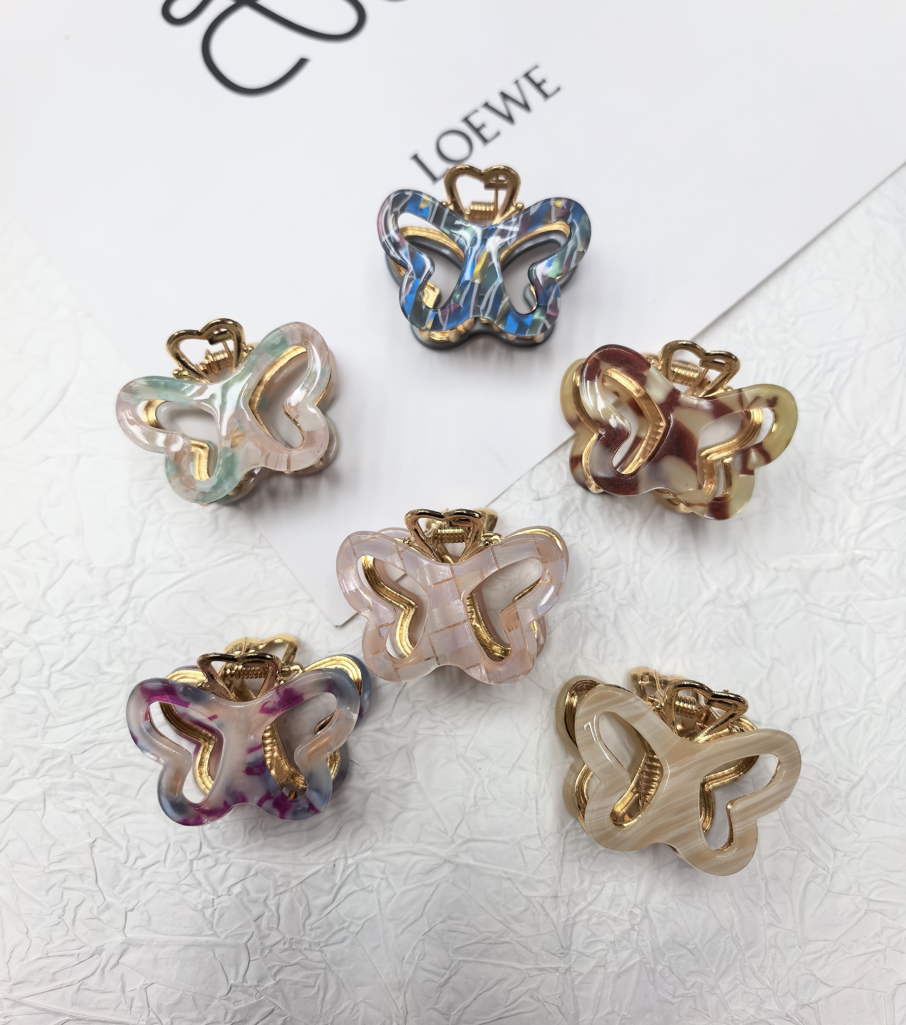 High-end butterfly hairpin women's new headwear, small semi-tied hair clip at the back of the head, shark clip
