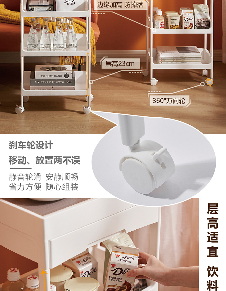 [CL] 26Q3#6653 multifuncional mesilla de noche estante de almacenamiento de madera estante de cafetera estante de cocina organizador de baño suministros de almacenamiento para el hogar pic 5