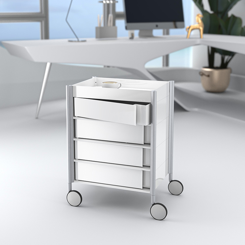 【CL】26Q3#8801 White multi-functional wheeled storage rack, clothes storage rack, coffee machine organizing rack, home kitchen storage rack Application Scenario
