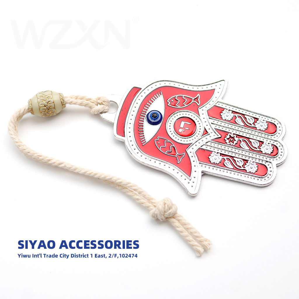 Medium-sized Fatima metal palm jewelry pendant, Devil's Eye, Blue Eyes, Siyao Application Scenario