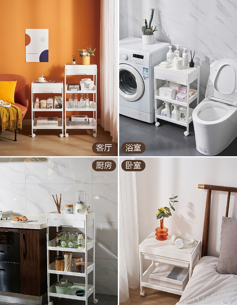 [CL] 26Q3#6653 multifuncional mesilla de noche estante de almacenamiento de madera estante de cafetera estante de cocina organizador de baño suministros de almacenamiento para el hogar pic 11