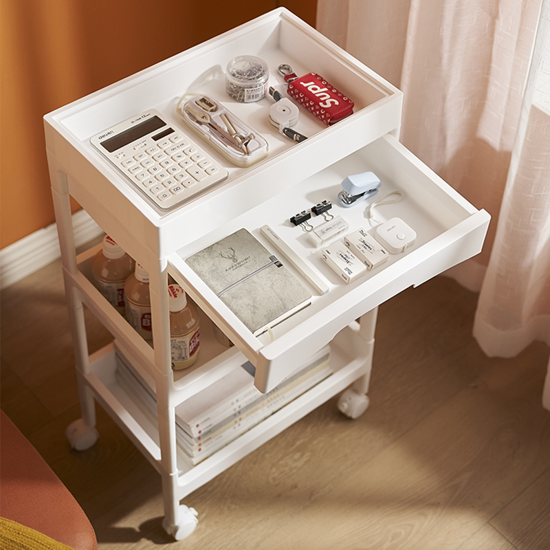 【CL】26Q3#6653 Multi-functional bedside table wooden storage rack, coffee machine storage rack, kitchen and bathroom organizing rack, household storage supplies details Picture
