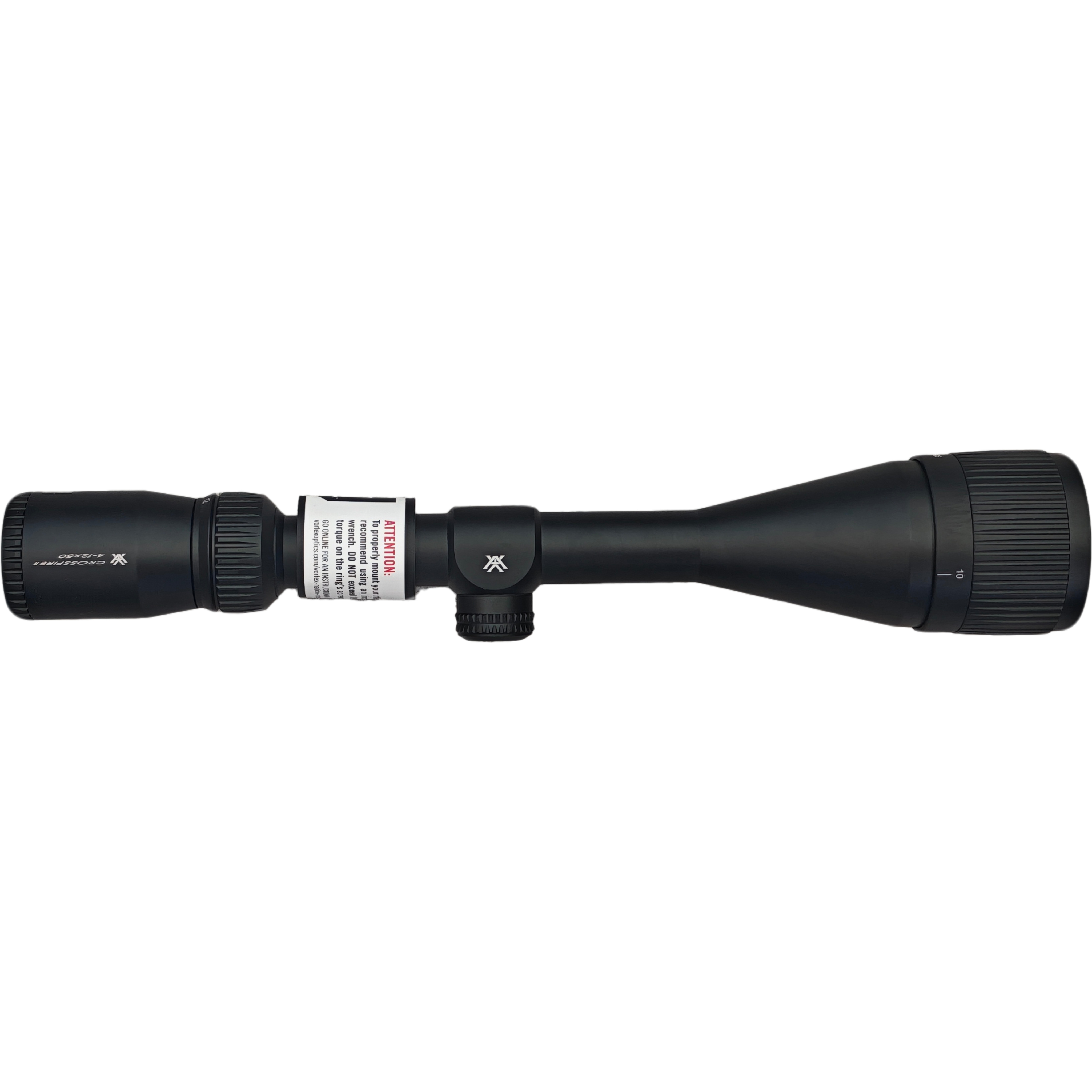 V marca Crossfire II firewire mira de segunda generación con visera Dead‑Hold BDC marca espejo sísmico de alta definición para exteriores Specification image
