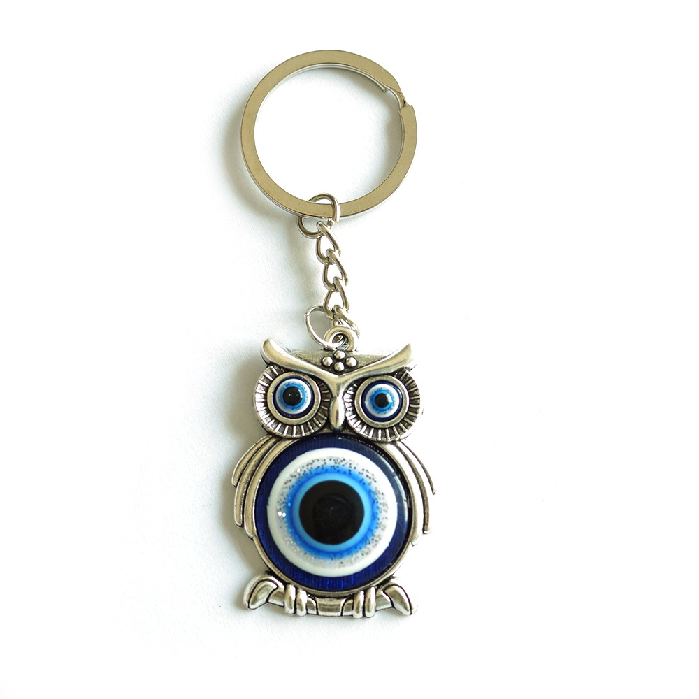 Greek and Turkish blue eye keychain accessory, alloy owl 10CM pendant, modifiable and customizable, available in stock SIYAO ACCESSORIES Item Picture
