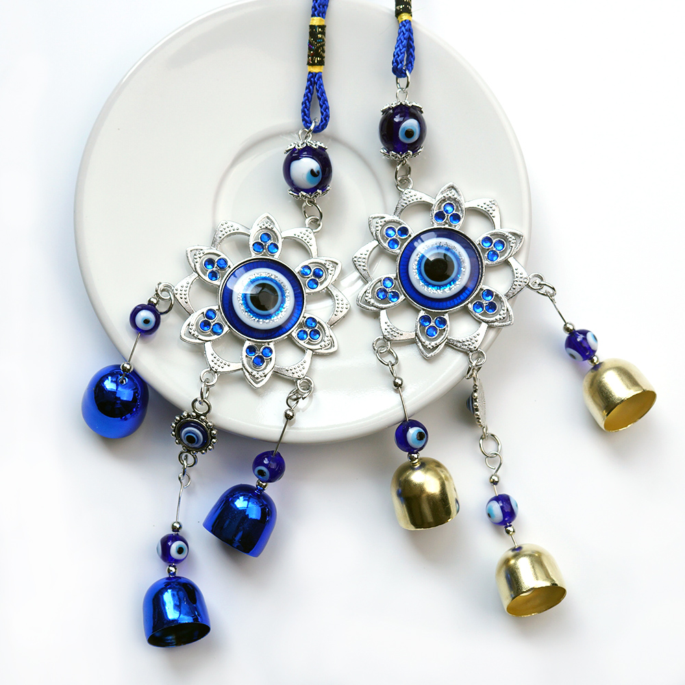 Blue Eye metal wind chime pendant, Evil Eye accessory pendant, car hanging, home decoration pendant, customizable Siyao accessory evileyes