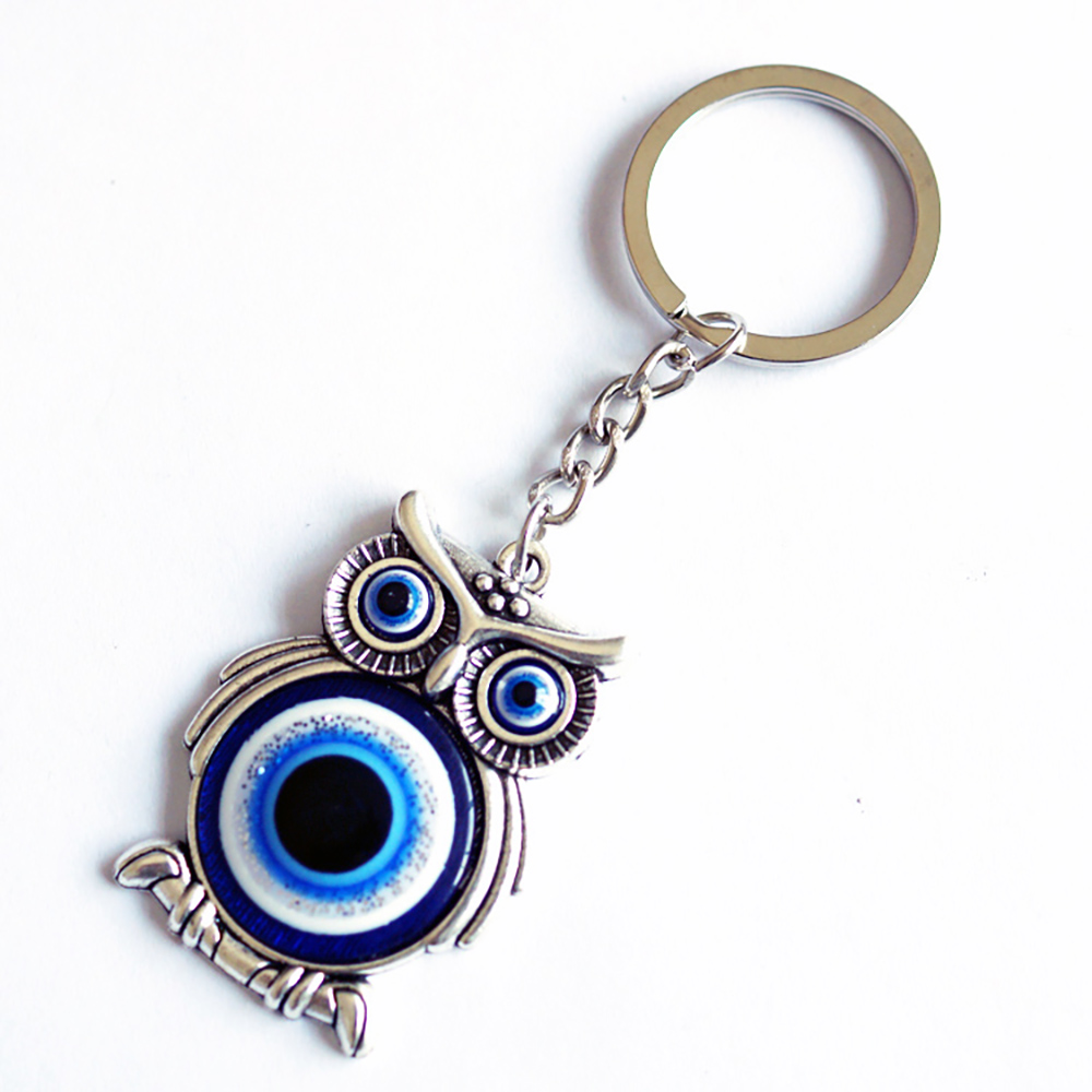 Greek and Turkish blue eye keychain accessory, alloy owl 10CM pendant, modifiable and customizable, available in stock SIYAO ACCESSORIES