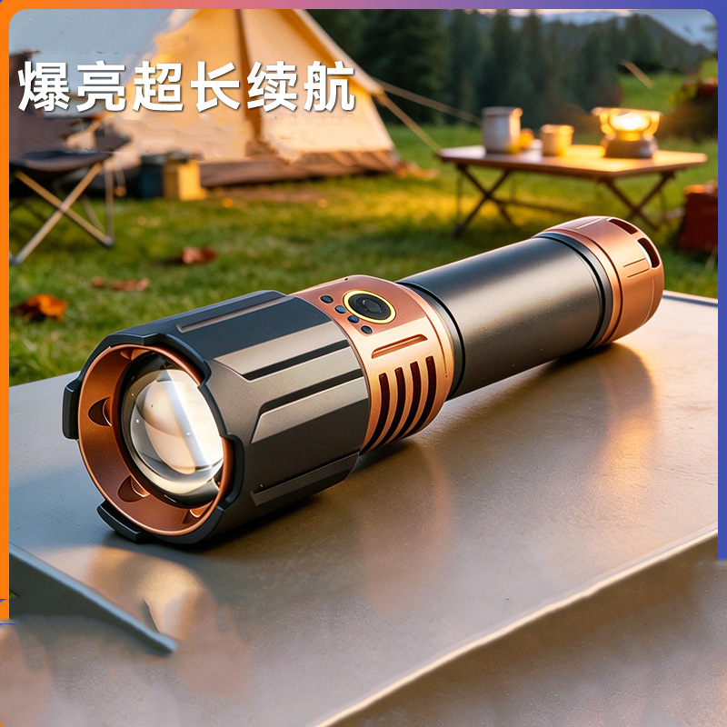 Q34 High-intensity flashlight, high-intensity white laser flashlight, multi-functional telescopic aluminum alloy flashlight, high-intensity laser cannon, High-brightness focusing flashlight