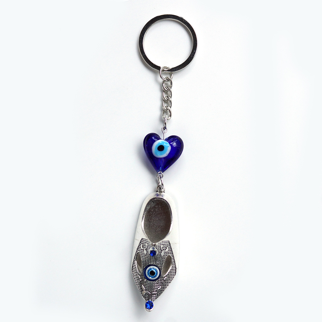 Shoe-shaped glass handcrafted blue eye jewelry keychain pendant WZXN clothing accessories evileyes Application Scenario
