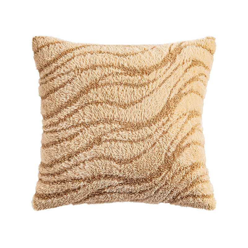 Amazon ins wind imitación de lana de conejo rayas cojín de almohada sofá de sala de estar cojín de asiento cabecera cojín de cama respaldo respaldo almohada de felpa cojín hogar cálido cojín transfronterizo - 3