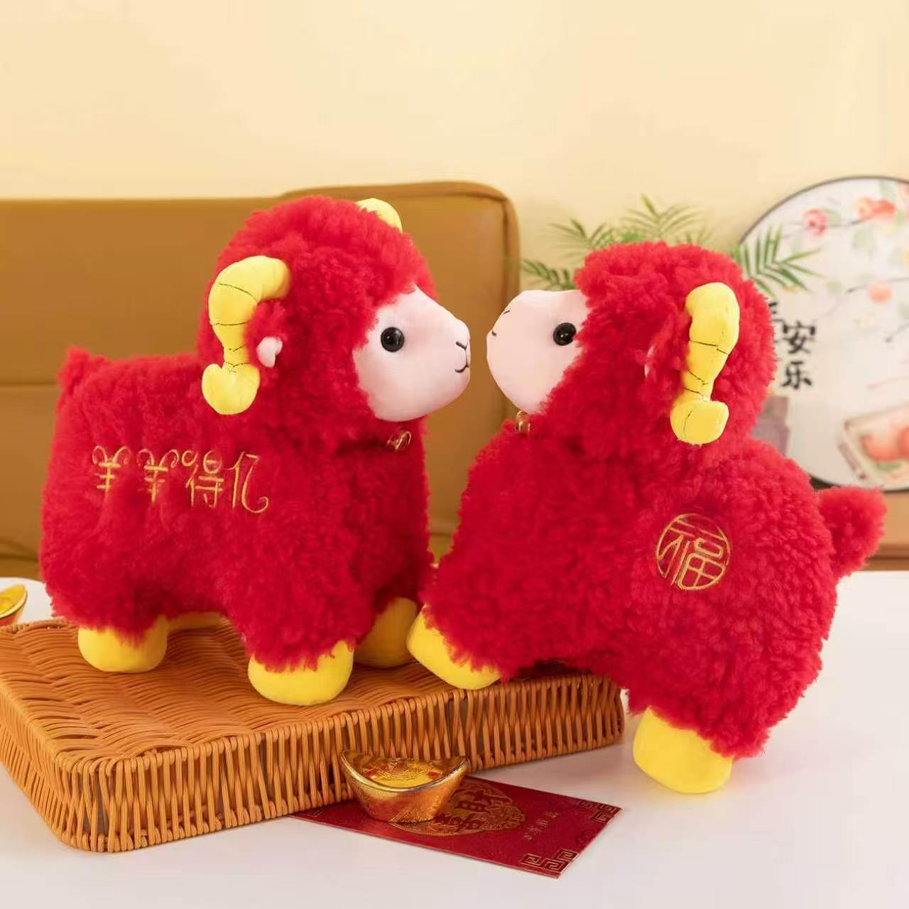 A group of hand-embroidered plush toys, warm and cute Children's Day gifts, fabric throw pillows, home decorations