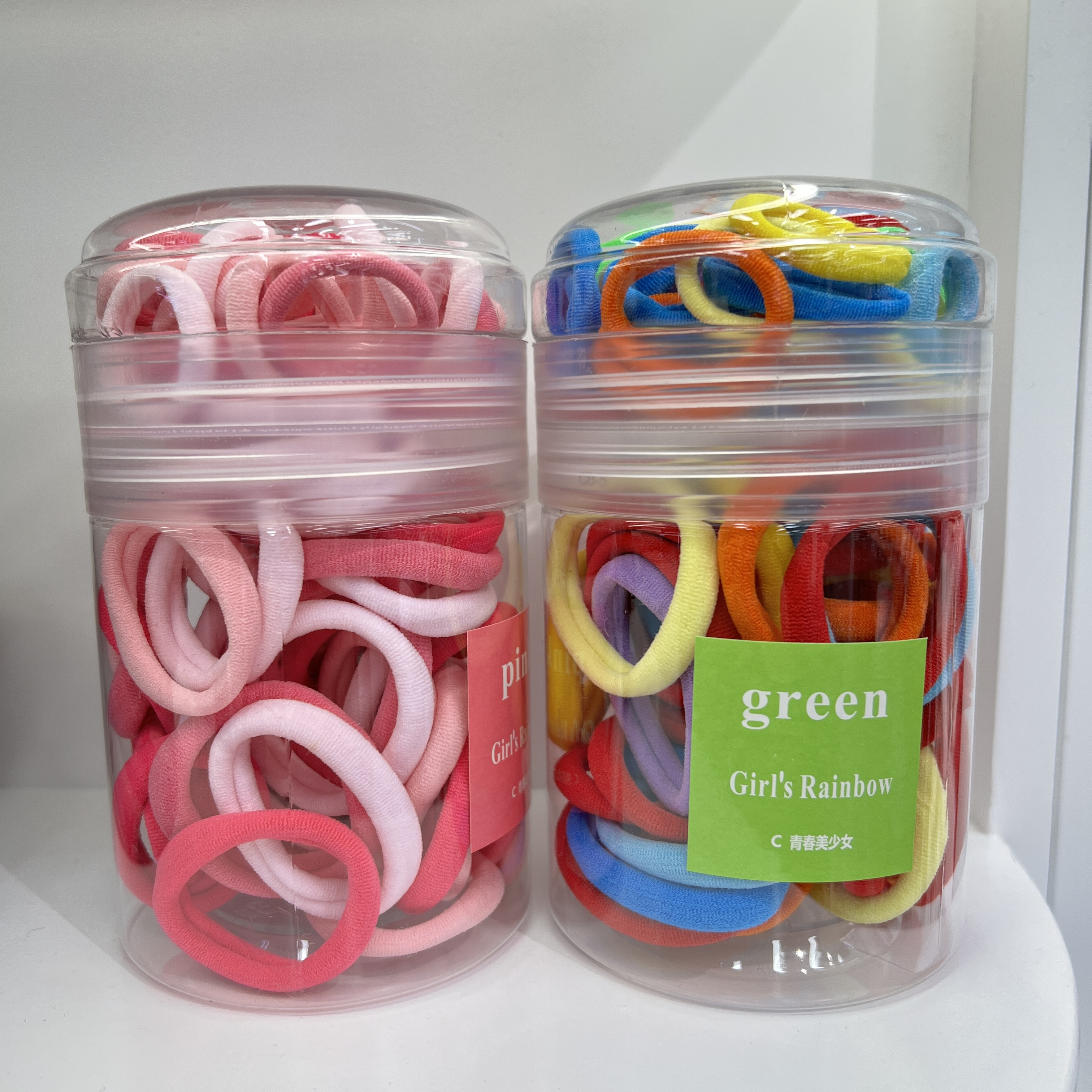 Macaron color can hair band, high-elasticity and seamless towel band, simple and basic hair tie, girl's hair tie, rubber band Item Picture
