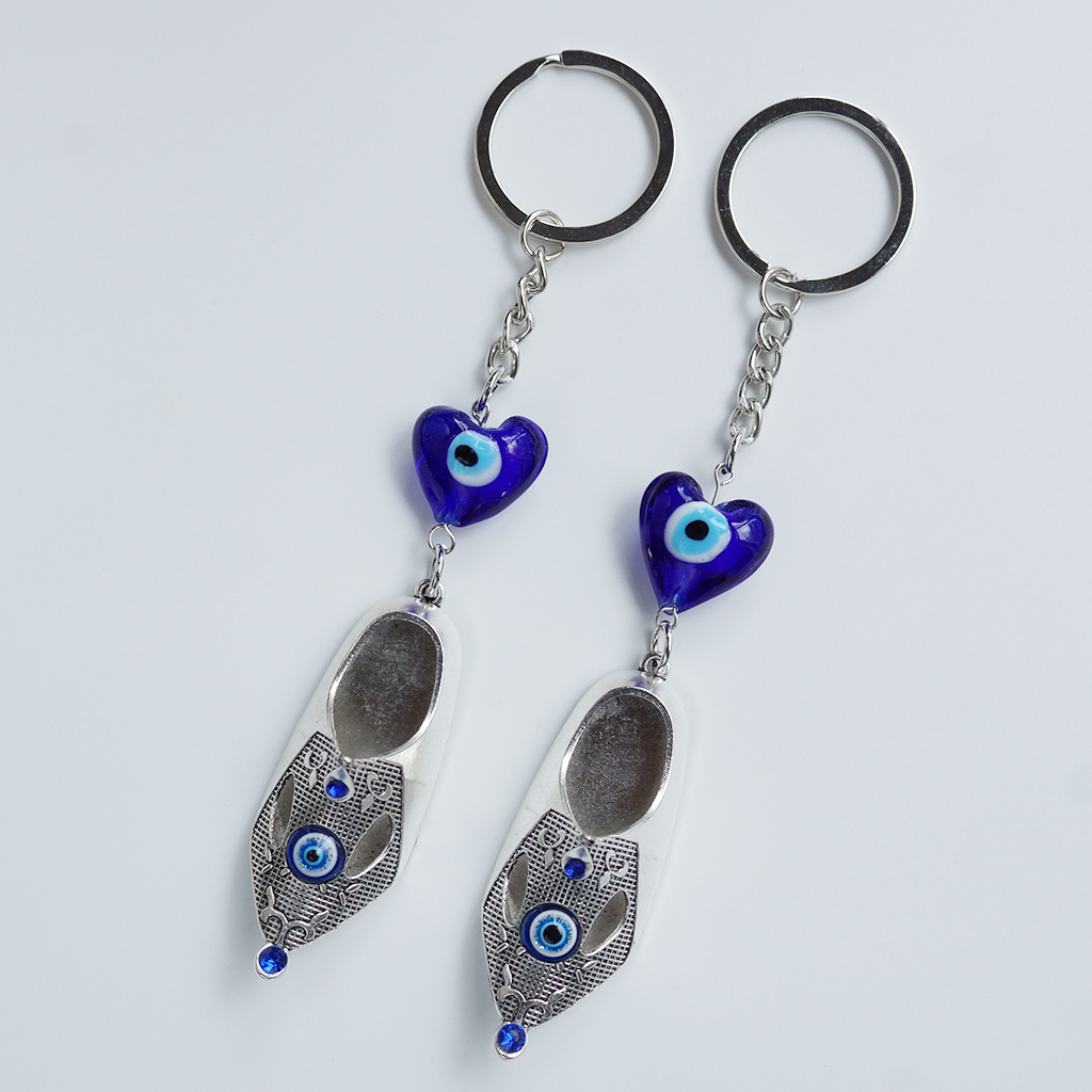 Shoe-shaped glass handcrafted blue eye jewelry keychain pendant WZXN clothing accessories evileyes Item Picture