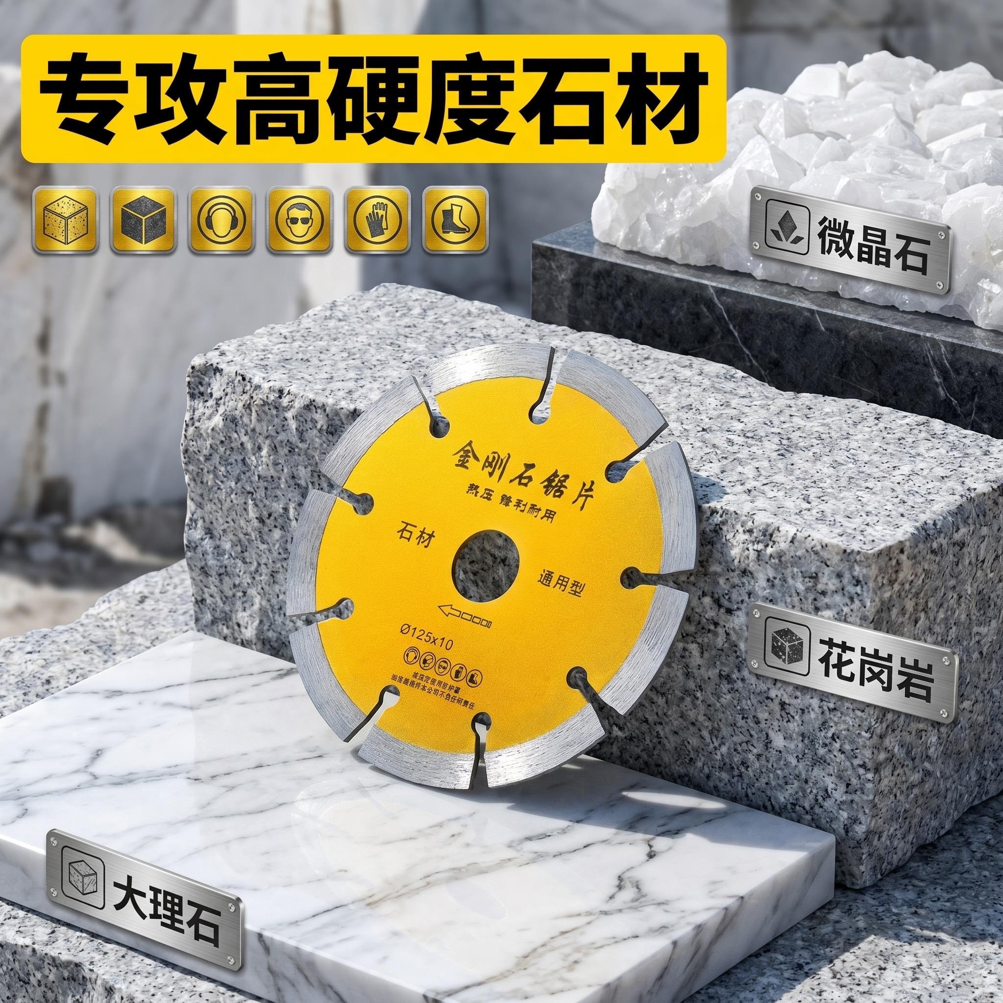 Wholesale of dry and wet dual-purpose hot-pressed diamond saw blades for stone, concrete and granite, which are highly efficient and durable Item Picture