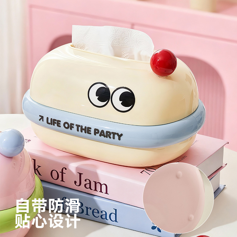 J06-7083 Desktop Tissue box, high appearance level tissue box, creative magnetic opening and closing spring adjustable tissue box details Picture