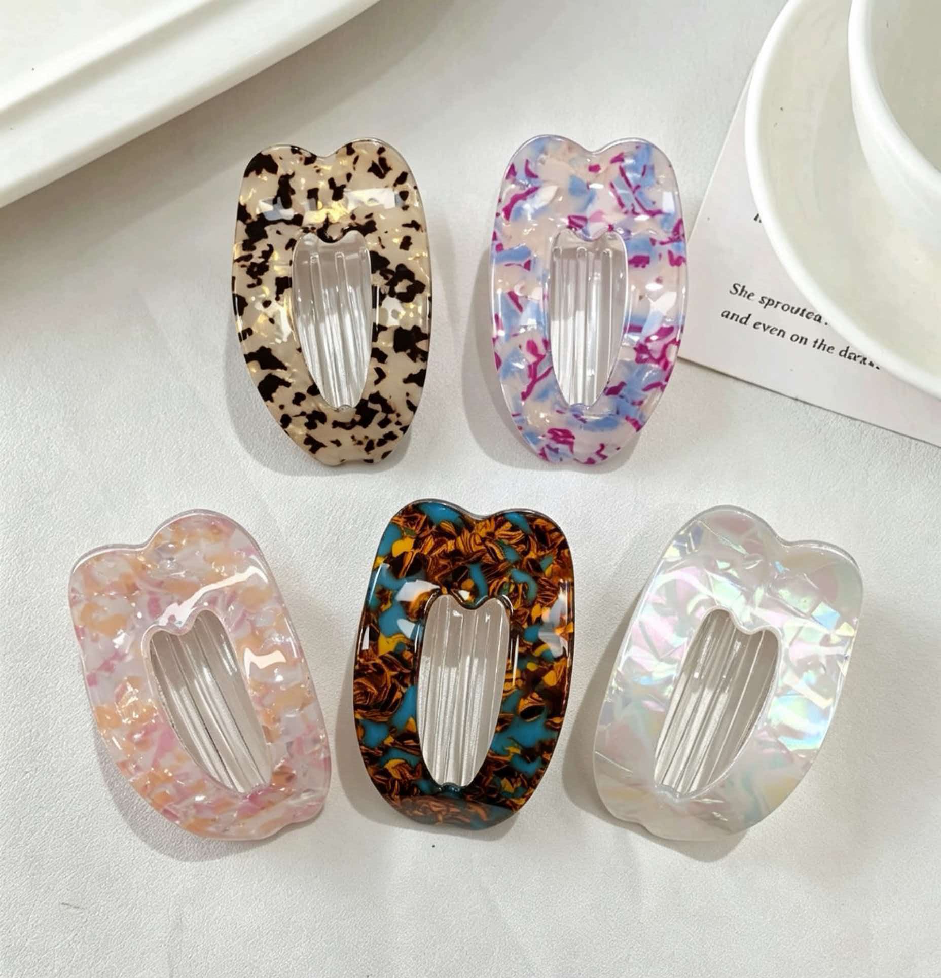 Korean retro light luxury gripper, oval elegant hair clip, back head coil hair clip, large duckbill clip, popular hair accessory