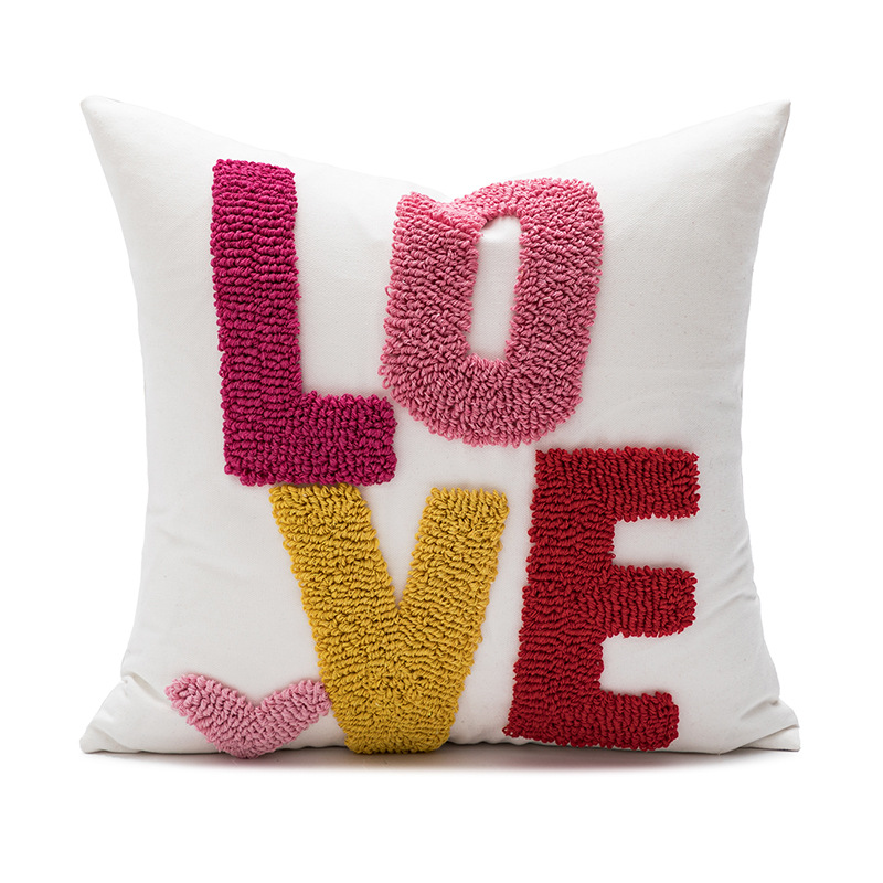 Letras amor amor forma cojín bordado día de san valentín cojín navidad cojín decoración cálida hogar regalo cojín - 5
