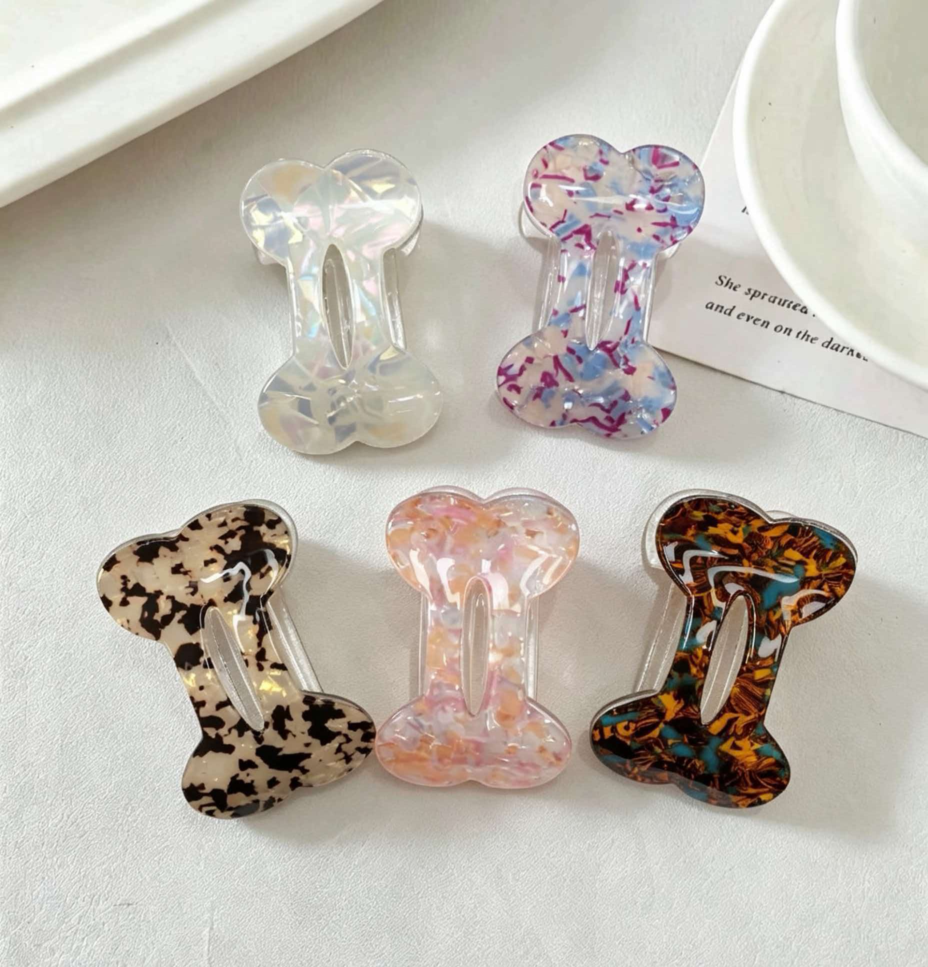Busan Korean-style bone-shaped back head plate hair clip, a niche design duckbill hair clip headwear