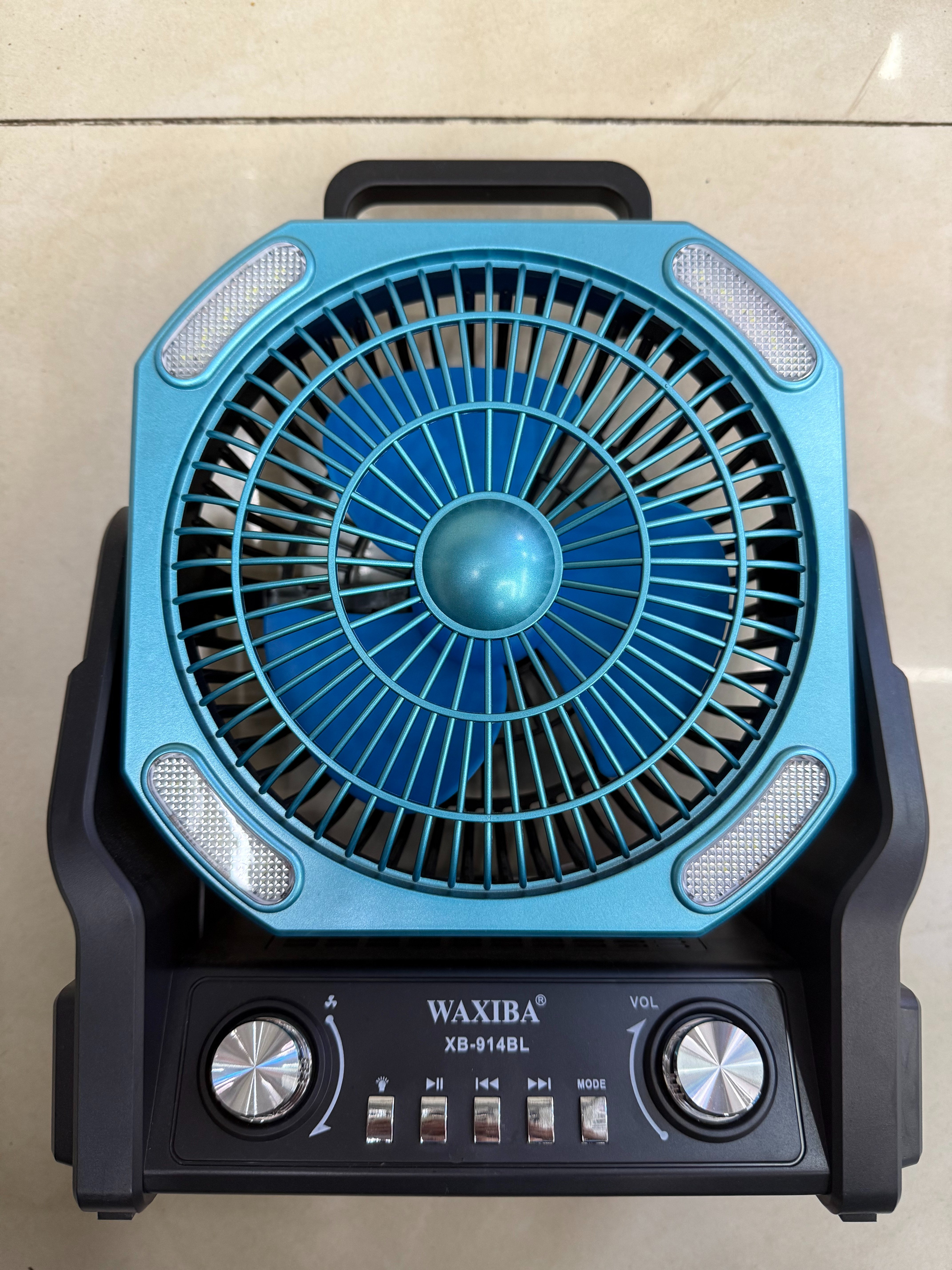 XB-914BL solar fan radio Bluetooth speaker with light illumination, multi-functional desktop ornament, USB music, TF card for playing music, used by the elderly for charging, discharging, cooling, heat dissipation and blowing