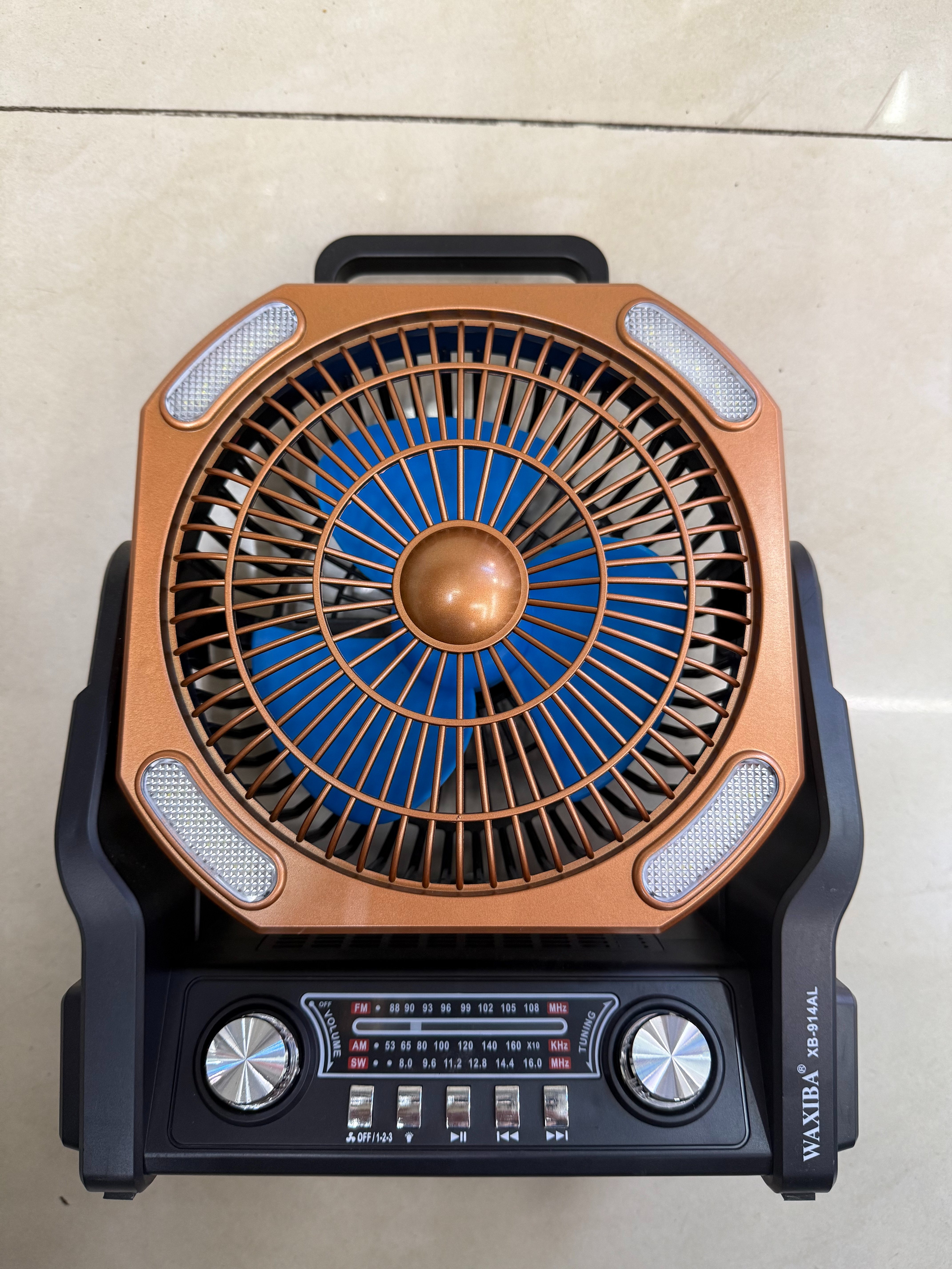 XB-914AL solar fan radio Bluetooth speaker with light illumination, multi-band and multi-functional desktop ornament, USB music, TF card for playing music, for the elderly, charging, discharging, cooling, heat dissipation and blowing