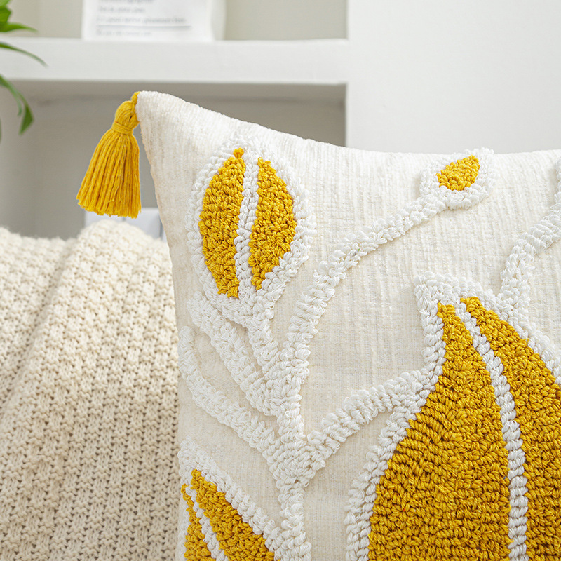 Cojín colorido acolchado cojín chenille cojín suave bordado cojín decoración del hogar cojín chenille cálido corazón cojín decoración del hogar - 4