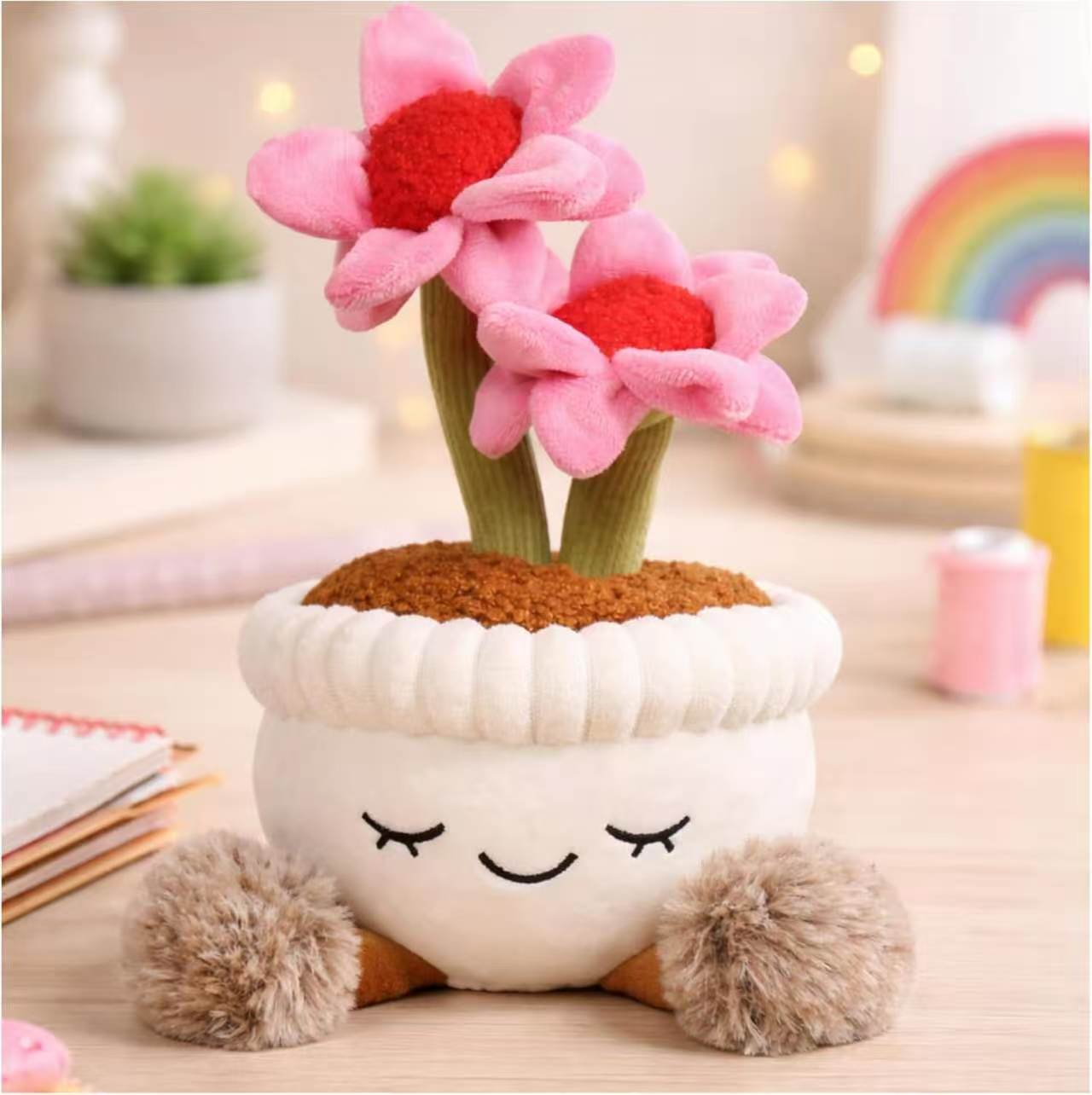 زهور حمراء زهرية ذات وجه مبتسم مزخرفة بمزيج مبدع من سلة زهور شبيهة ببراميل details Picture
