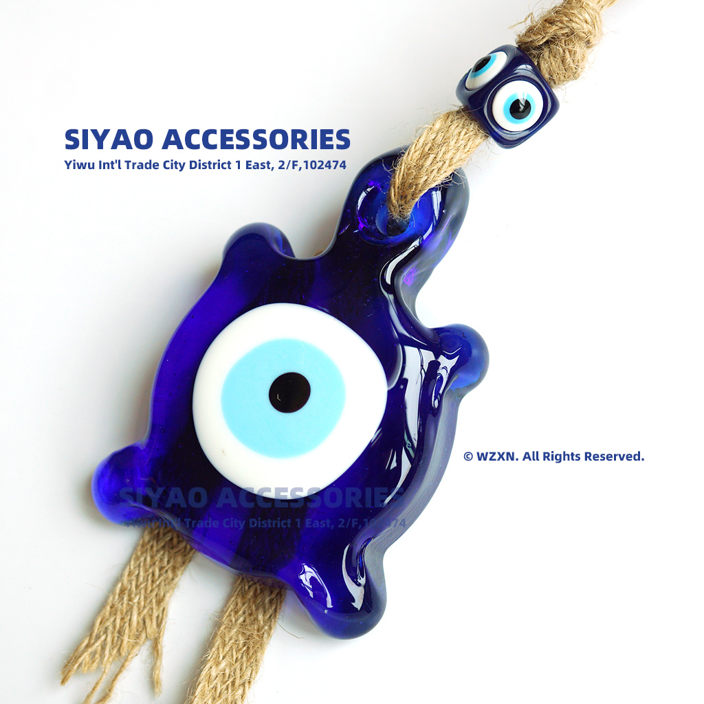 Turtle-shaped blue-eyed glass pendant, Devil's Eye, home office wall decoration, Evil Eye pendant SIYAOTurkish Evil Eye Application Scenario