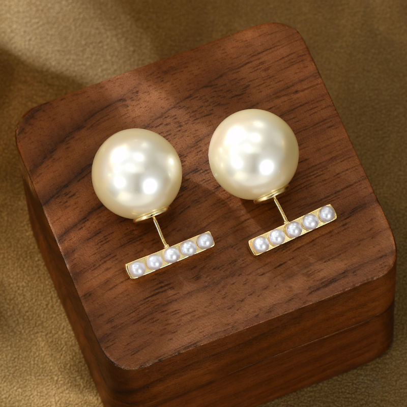 Estilo francés sentido de oro elegante delicado digno t-shape aretes sentido pesado aretes versátiles Specification image