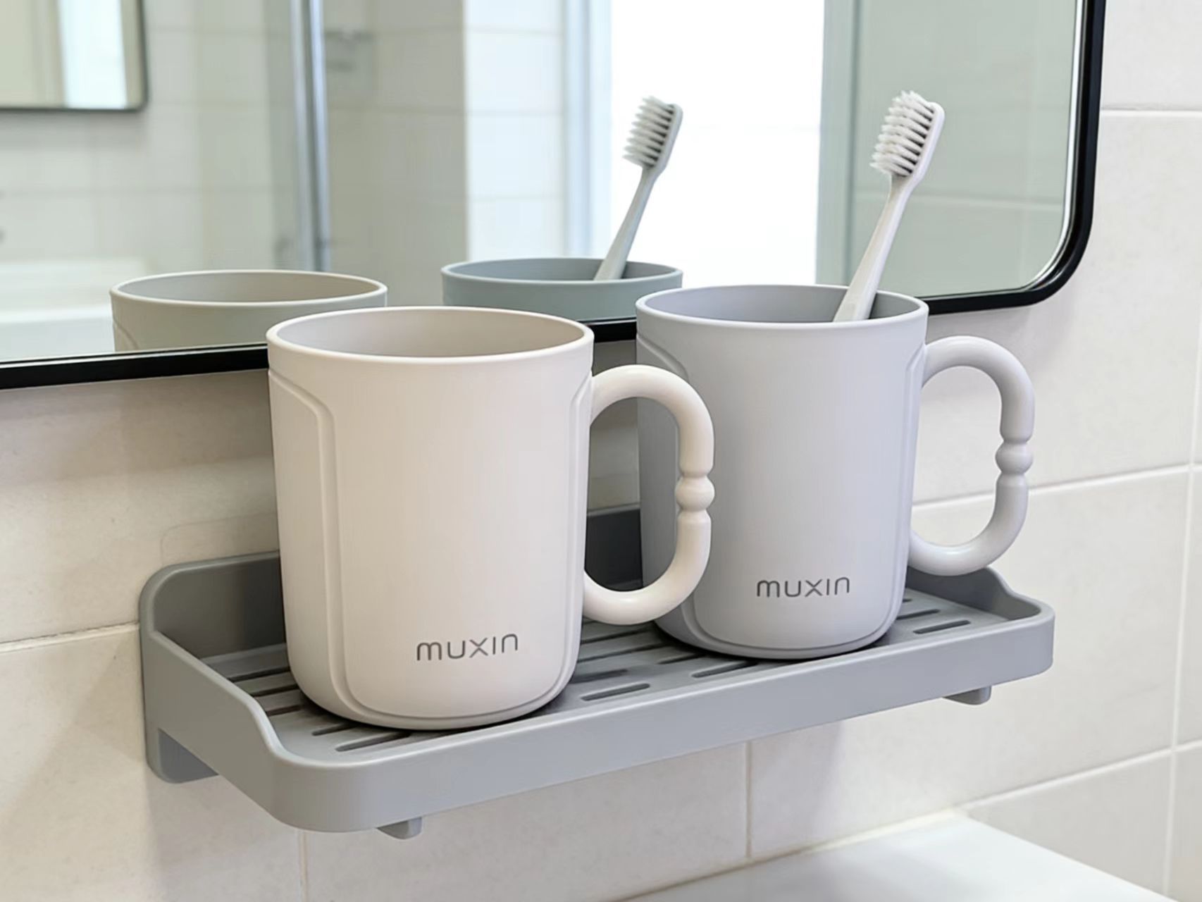 C64-572 student dormitory simple washbasin cup, large-capacity brushing cup, thickened anti-drop mouthwash cup details Picture