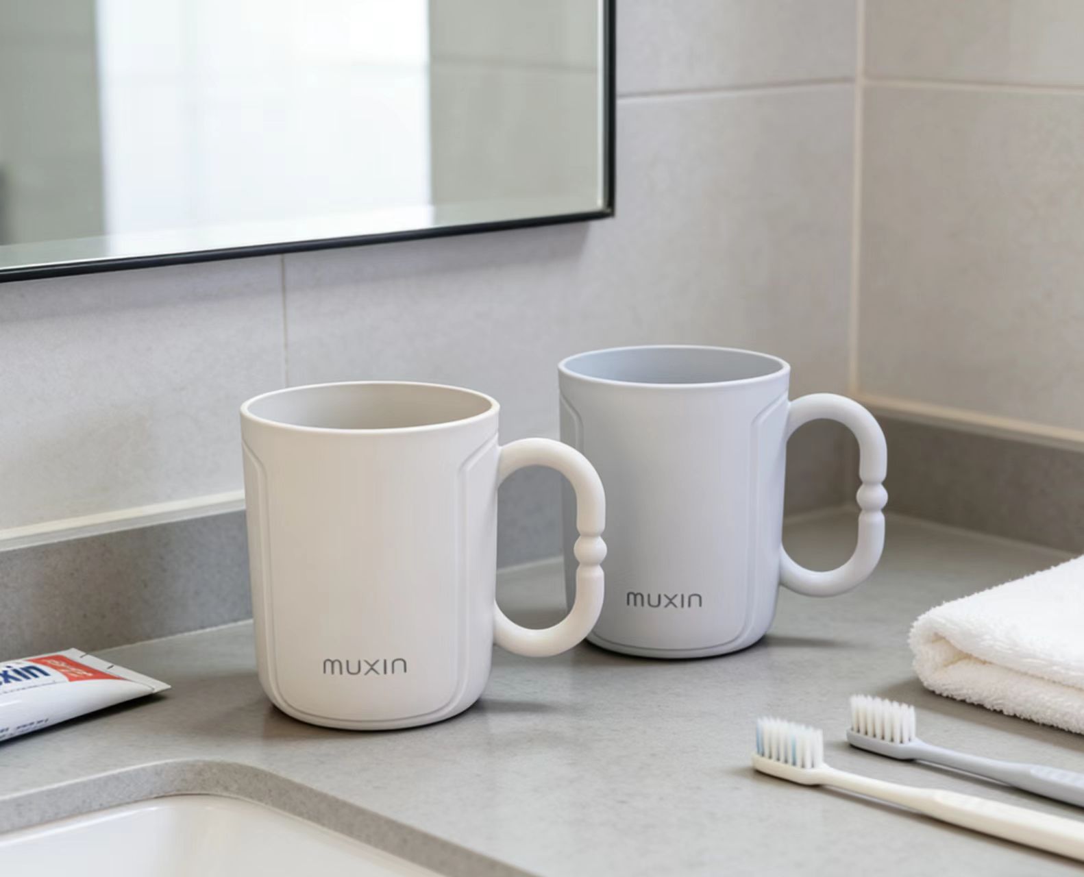 C64-572 student dormitory simple washbasin cup, large-capacity brushing cup, thickened anti-drop mouthwash cup detail image 2