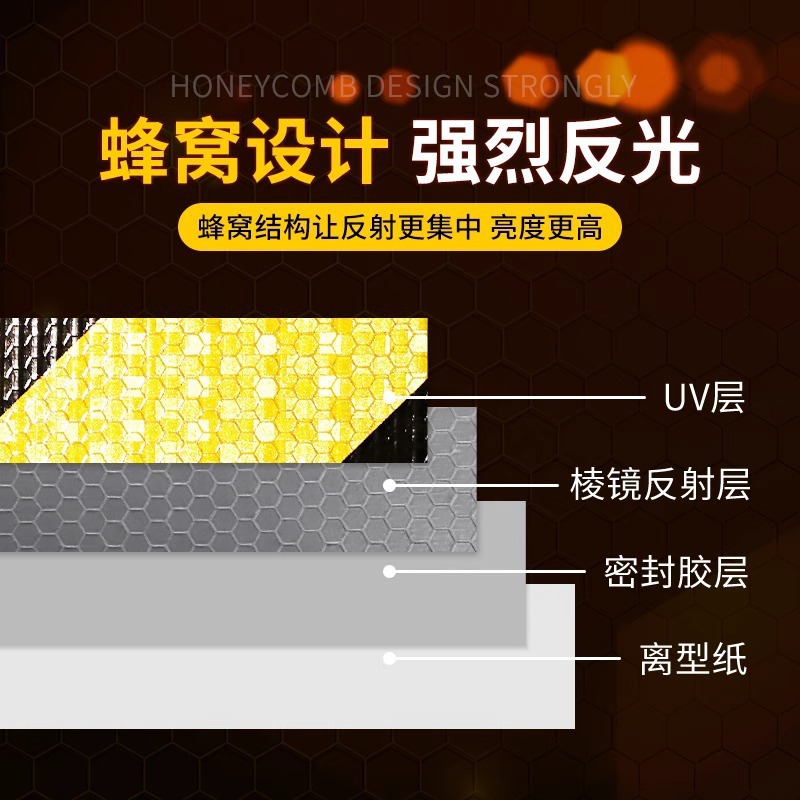 pvc crystal color grid tape, colorful yellow, black, red and white diagonal warning, strong reflective film, night safety sign, anti-collision details Picture