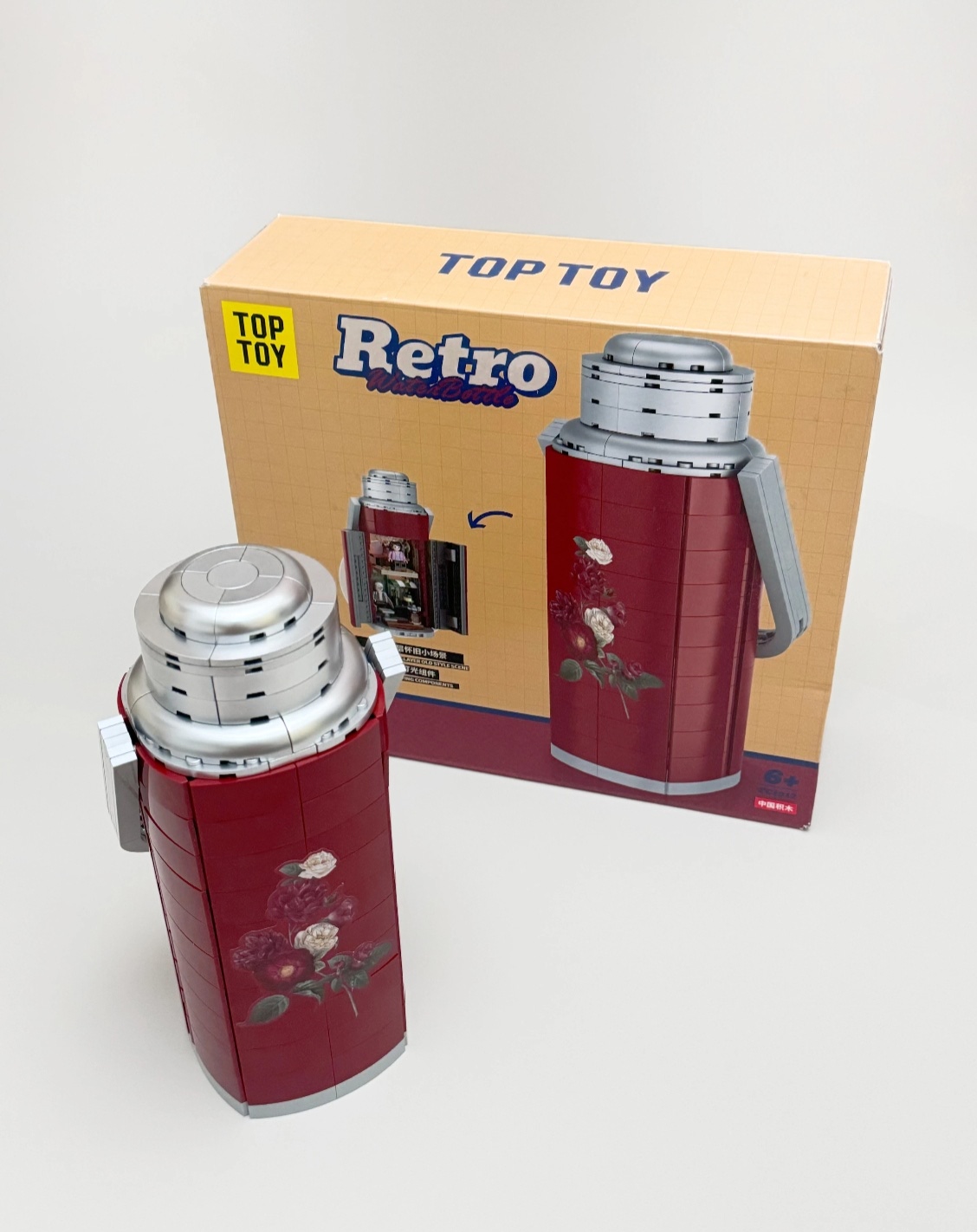 TOP TOY Retro Red Thermos Flask Building Blocks details Picture