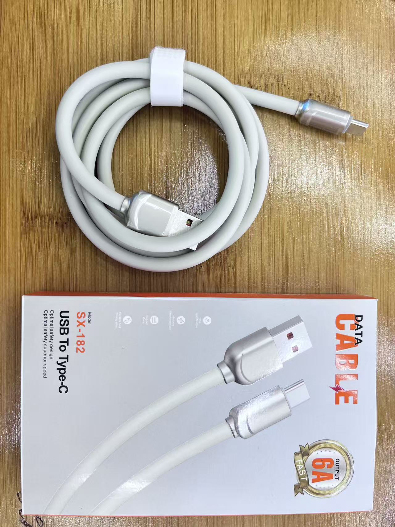 1.2M genuine silicone data cable OD5.5 fast charging cable zinc alloy mobile phone fast charging cable Super Flash charging cable SX-182 detail image 5