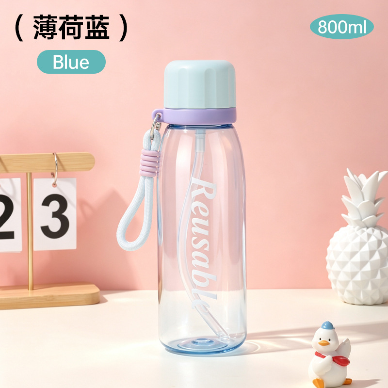 J147- Portable Cup for Students, Double Drinking, High appearance level Plastic Cup, Large Capacity Water Cup, anti-drop, durable, portable Sports Water bottle Item Picture