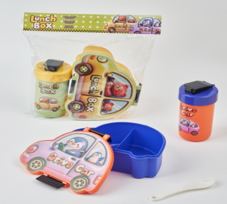 M04-6839 nueva llegada niños lindo dibujos animados split compartimento PP accesorios caja bento caja puede ser calentado por microondas