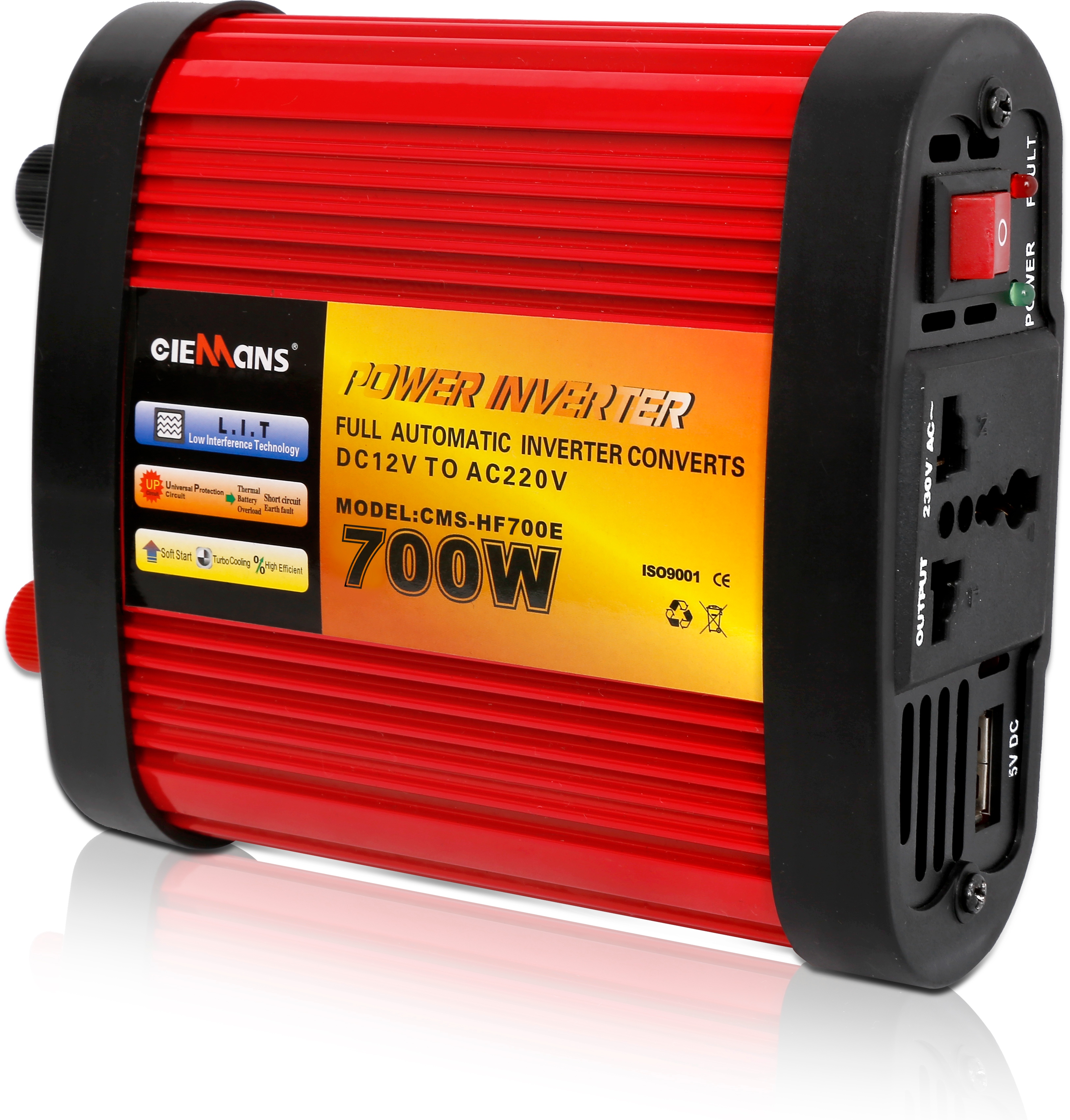 RAGGIE modified sine wave inverter LCD smart display USB3.0 fast charging dual-power mode 1200W car home emergency inverter