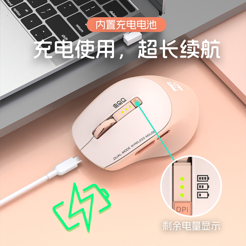 R8 беспроводная (беспроводная) + bluetooth (bluetooth) двухмерная офисная мышь с клавиатурой офисной мыши, многофункциональная офисная мышь pic 2