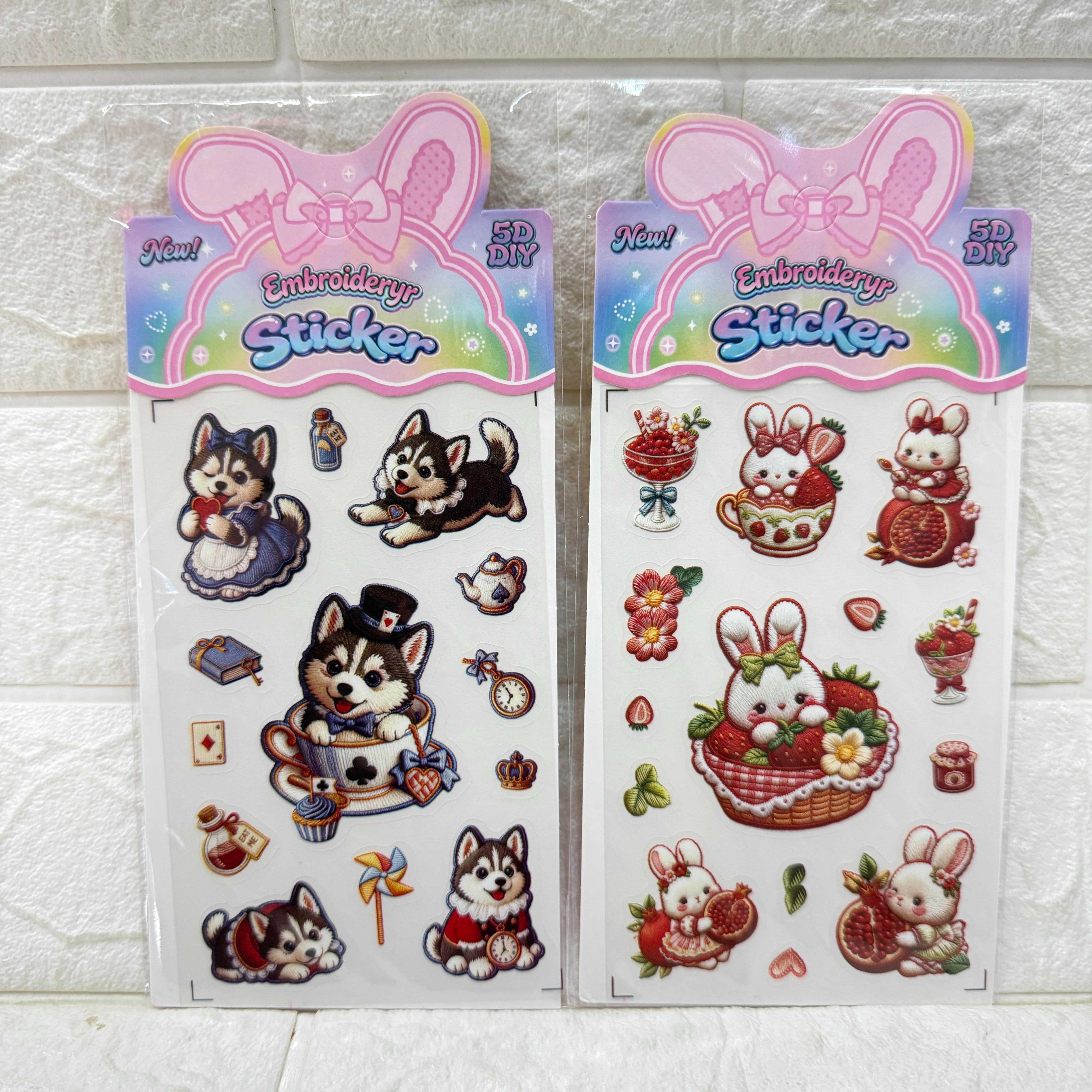 5D doll embroidery cartoon planner stickers, cartoon collage paintings, children's reward stickers, 3D stickers, diy stickers details Picture