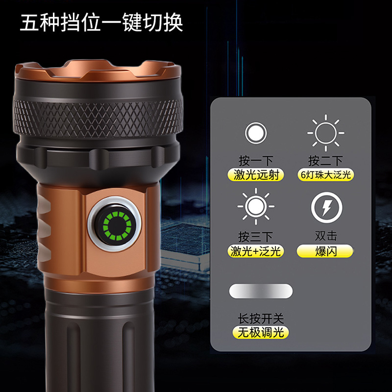 D05 Seven-core long-range high-intensity flashlight, dimming flashlight, high-intensity flashlight, Aluminum alloy flashlight, High-brightness flashlight Application Scenario